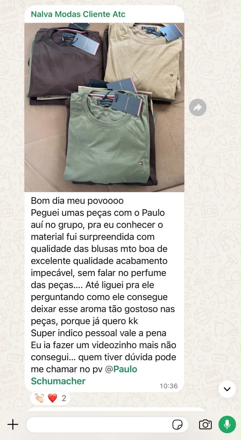 Depoimento de cliente sobre a qualidade das peças WS Atacado