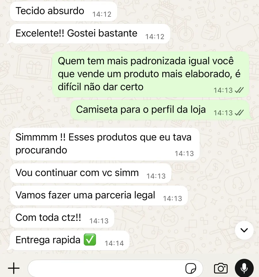 Depoimento de cliente sobre entrega e qualidade WS Atacado